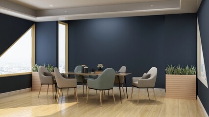 modern office meeting room for company wall logo mockup