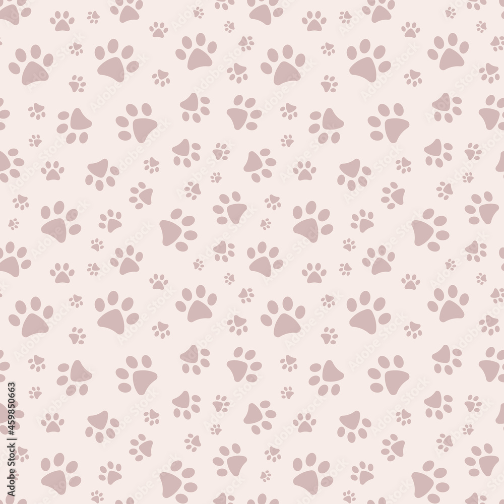 Poster seamless vector repeat pattern for pet, with paws