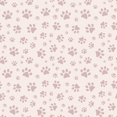 Seamless vector repeat pattern for pet, with paws