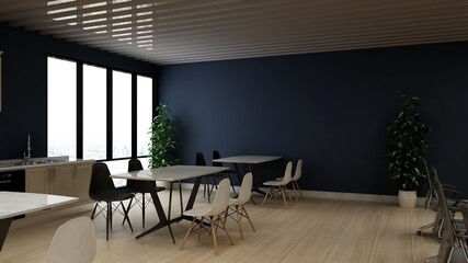 office pantry area 3d render interior design