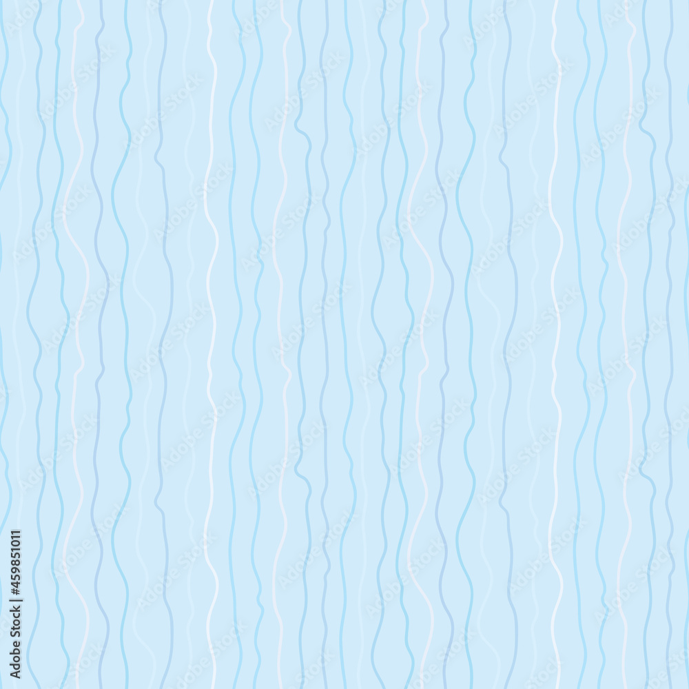 Poster Abstract blue stripe pattern with curvy lines