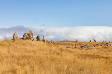 Obraz premium Zorats-Karer or Karahunj. Ancient megalithic complex, Syunik region of Armenia.