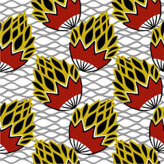 African pattern, seamless vector pattern for traditional kanga clothes