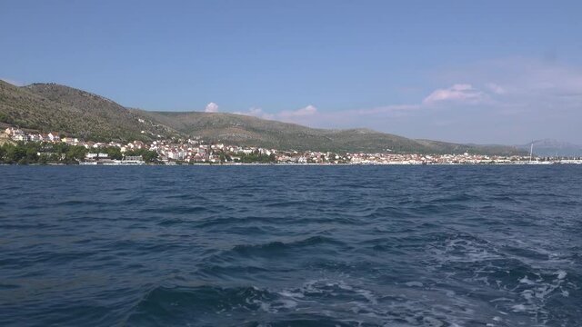 Travel on the Adriatic Sea in a motor boat on a sunny day.