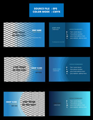 Gradient overlay business card design.Modern business card template bundle with photo for car dealership agency