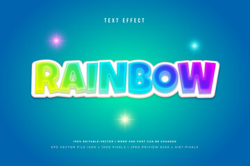 Fototapeta premium Rainbow 3d text effect on tosca background