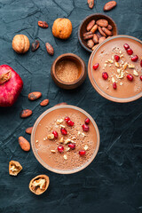 Milk sweet dessert with cocoa