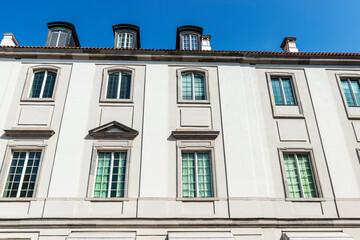 Fototapeta premium Facade of an old classic building in Warsaw, Poland
