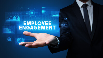 Hand of Businessman holding motivational message