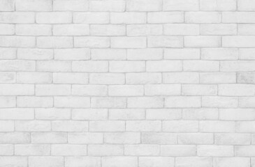 Fototapeta premium White grunge brick wall texture background for stone tile block painted in grey light color wallpaper