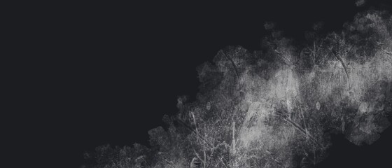 黒背景に傷のある銀色のテクスチャのバナー　グランジ　ビンテージ　メタリック　コピースペース　ダーク