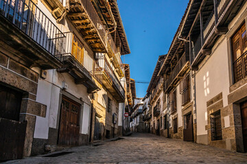 Cobbled alley of medieval village