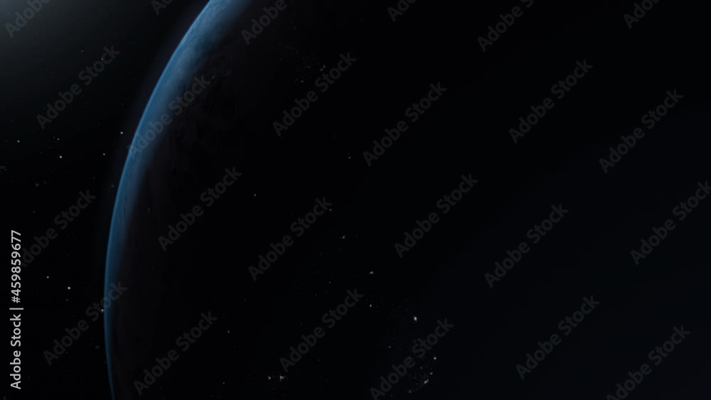 Leinwandbilder a cinematic rendering of planet earth during sunrise as view from space with vibrant blue atmosphere