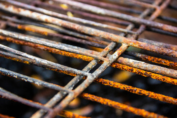 Rusty barbecue grill