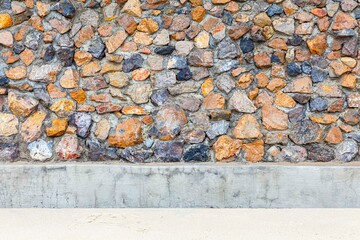 Building exterior brown granite block wall texture and background seamless