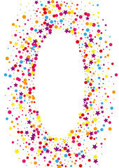 Orange Party Confetti Decoration. Prize Star Background. Yellow Dot Surprise Illustration. Fiesta Circle Decoration.