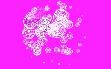 Light Purple, Pink vector doodle template with roses.