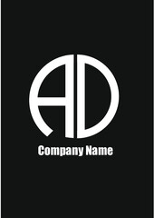 AD,DA,A,D abstract logo letters monograms.