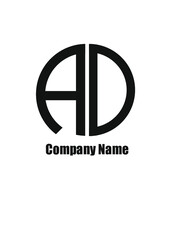 AD,DA,A,D abstract logo letters monograms.
