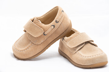 kid shoes in white background for online shop