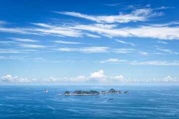 Fototapeta na wymiar Beautiful view of a group of small island, located in Clearwater Bay, Sai Kung, Hong Kong
