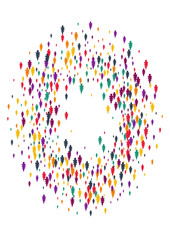 Colorful Foliage Vector White Background. Orange Confetti Autumn Design. Maple Leaf Card. Bright Confetti Pattern.