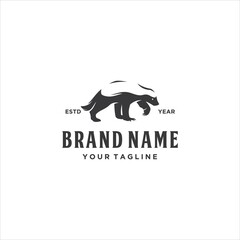 Honey Badger Logo Design Vector Image