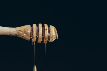 Honey. Wooden spoon. Food. Jar