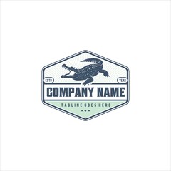 Crocodile Aligator Reptile Predator Logo Design Vector Image
