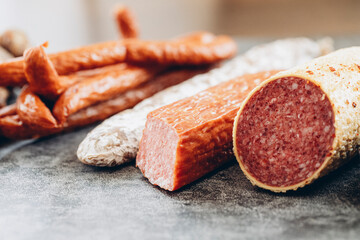 salami on table