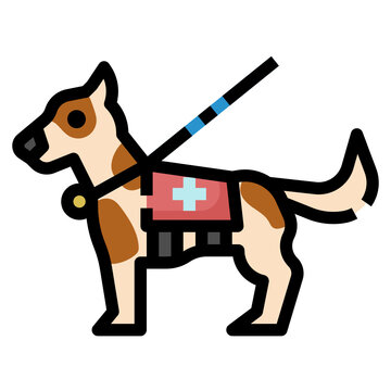 rescue dog line icon