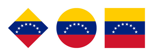Venezuela flag icon set. isolated on white background	
