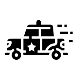 police car line icon