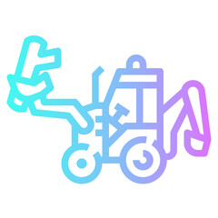 backhoe line icon