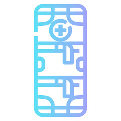 medical stretcher line icon