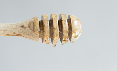 Honey. Wooden spoon. Background. Honey. Jar