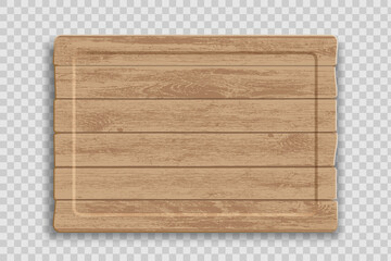 Wooden signboard template. Mockup isolated on transparent background.