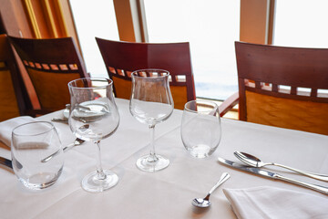 Luxury banquet table near window