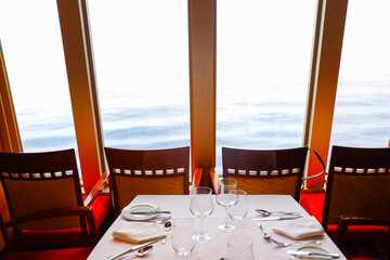 Luxury banquet table near window