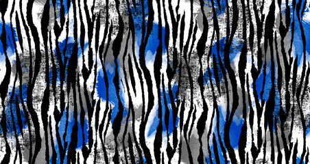 Seamless abstract zebra pattern, texture print.