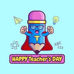 cartoon Teacher's Day illustration Vector