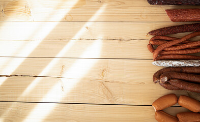 Easter. Food. Wooden table. Meat. 