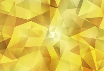 Dark Yellow vector polygon abstract background.