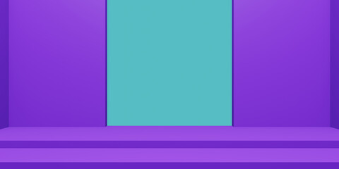 3D Purple stage. Geometric product stand.