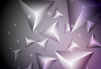 Dark Purple vector layout with lines, triangles.