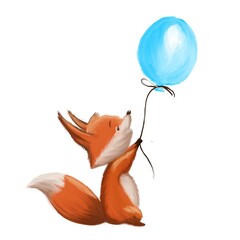 Male Fox with baloon