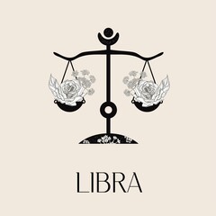 Zodiac sign Libra. The symbol of the astrological horoscope.