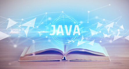 Open book with abbreviation concept