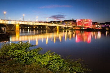LINZ, AUSTRIA  - The Ars Electronica Center or AEC is a center for electronic arts run by Ars Electronica located in Linz, Austria.