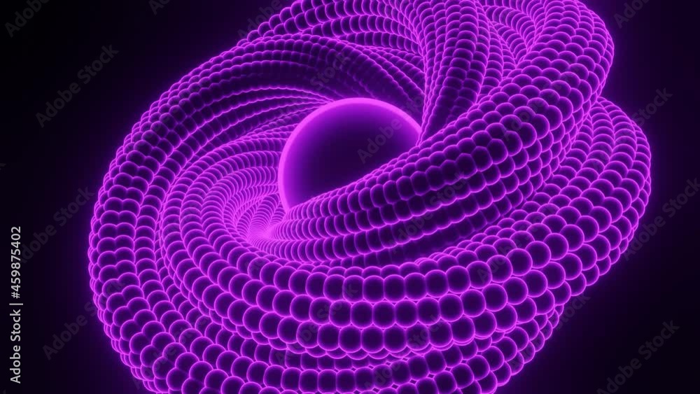 Aufkleber abstract futuristic swirling neon spiral on a back background. design. twisted colorful figure trans
